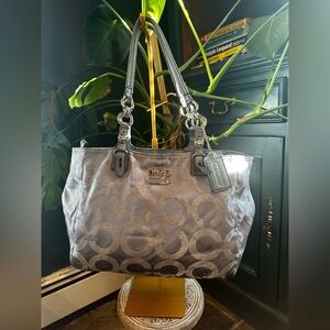Coach Mia Op Art Lurex tote bag